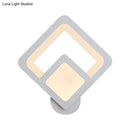 Modern gray layered square led wall sconce warm white bedroom light