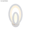 Modern gray layered square led wall sconce warm white bedroom light