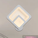 Modern gray layered square led wall sconce warm white bedroom light