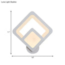 Modern gray layered square led wall sconce warm white bedroom light