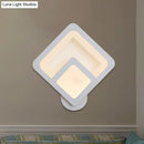 Modern gray layered square led wall sconce warm white bedroom light