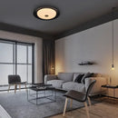 Modern gray leather platform bed bedroom led ceiling light