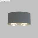 Modern gray metal piece cylindrical sconce lighting for living room