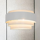 Modern gray metal wall sconce – living room warm glow light