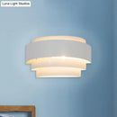 Modern gray metal wall sconce – living room warm glow light