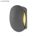 Modern gray oval wall light – outdoor warm white sconce