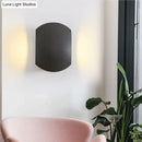 Modern gray oval wall light – outdoor warm white sconce