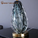 Modern gray swirl crystal table lamp bedroom night light