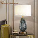Modern gray swirl crystal table lamp bedroom night light