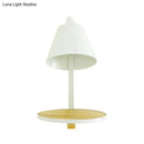 Modern gray tapered shade wall sconce with wooden shelf bedroom light