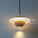 Modern gray & white cement planet pendant light bedroom decor