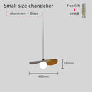 Modern gray & wood adjustable led pendant chandelier dining room