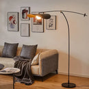 Modern gray & wood adjustable led pendant chandelier dining room