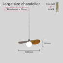 Modern gray & wood adjustable led pendant chandelier dining room