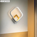 Modern gray & yellow square wall sconce 110v-120v bedroom light