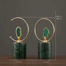 Modern green and gold agate crafts marble base art for living room