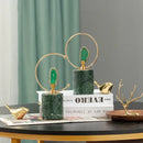 Modern green and gold agate crafts marble base art for living room