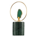Modern green and gold agate crafts marble base art for living room