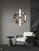 Modern green black marble wall lamp bedroom frosted glass sconce