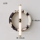 Modern green black marble wall lamp bedroom frosted glass sconce