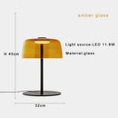 Modern green glass table lamp for bedroom with led bulb