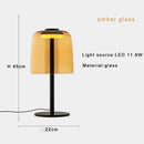 Modern green glass table lamp for bedroom with led bulb