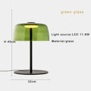 Modern green glass table lamp for bedroom with led bulb