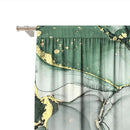 Modern green & gold marble rod pocket sheer curtains for living room