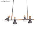 DecorBites™ Nordic Metal and Wood Hanging Lamp with 4-Light Tilt Shade in Green/Grey/White
