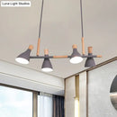 DecorBites™ Nordic Metal and Wood Hanging Lamp with 4-Light Tilt Shade in Green/Grey/White