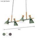 DecorBites™ Nordic Metal and Wood Hanging Lamp with 4-Light Tilt Shade in Green/Grey/White