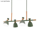 DecorBites™ Nordic Metal and Wood Hanging Lamp with 4-Light Tilt Shade in Green/Grey/White