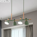 DecorBites™ Nordic Metal and Wood Hanging Lamp with 4-Light Tilt Shade in Green/Grey/White