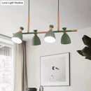 DecorBites™ Nordic Metal and Wood Hanging Lamp with 4-Light Tilt Shade in Green/Grey/White