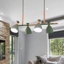 DecorBites™ Nordic Metal and Wood Hanging Lamp with 4-Light Tilt Shade in Green/Grey/White
