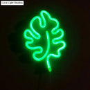 Modern green leaf neon sign bedroom itty bitty wall light