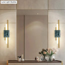 Modern green marble and gold wall sconce light bedroom decor