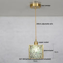 Modern green mosaic crystal glass led pendant lamp dining room