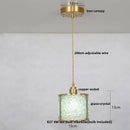 Modern green mosaic glass pendant light kitchen brass accented lamp