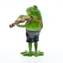 Modern green resin frog band figurine living room music decor