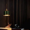 Modern green wave glass pendant light for living room