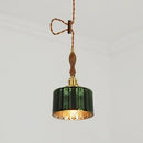 Modern green wave glass pendant light for living room