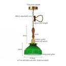 Modern green wave glass pendant light for living room