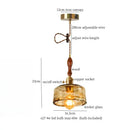 Modern green wave glass pendant light for living room