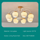 Modern green & white chandelier 8 glass globes living room light