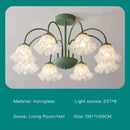 Modern green & white chandelier 8 glass globes living room light