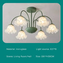 Modern green & white chandelier 8 glass globes living room light