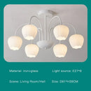 Modern green & white chandelier 8 glass globes living room light