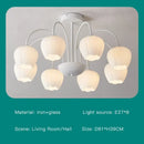Modern green & white chandelier 8 glass globes living room light