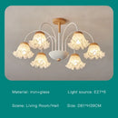 Modern green & white chandelier 8 glass globes living room light
